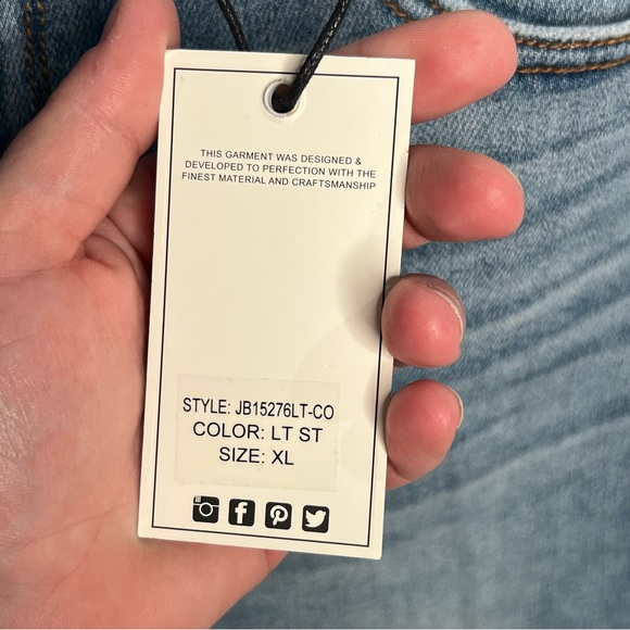 NWT Judy Blue High Waist Cut Off Denim Jean Shorts XL Style JB15276 Light Wash - Picture 4 of 13